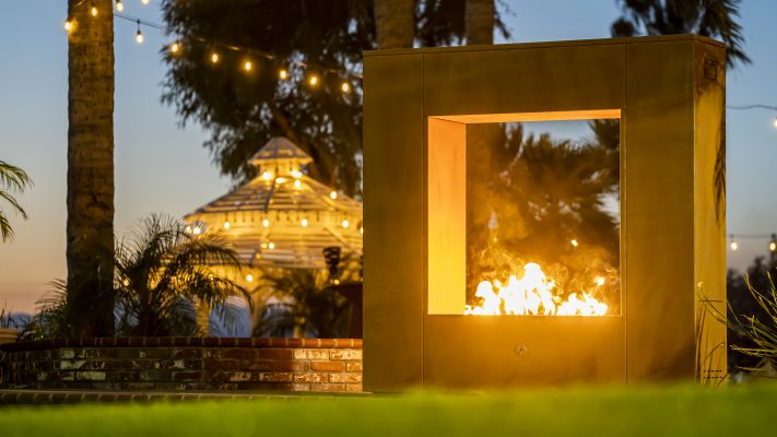 Williams See-Through Powder Coated Steel Outdoor Fireplace