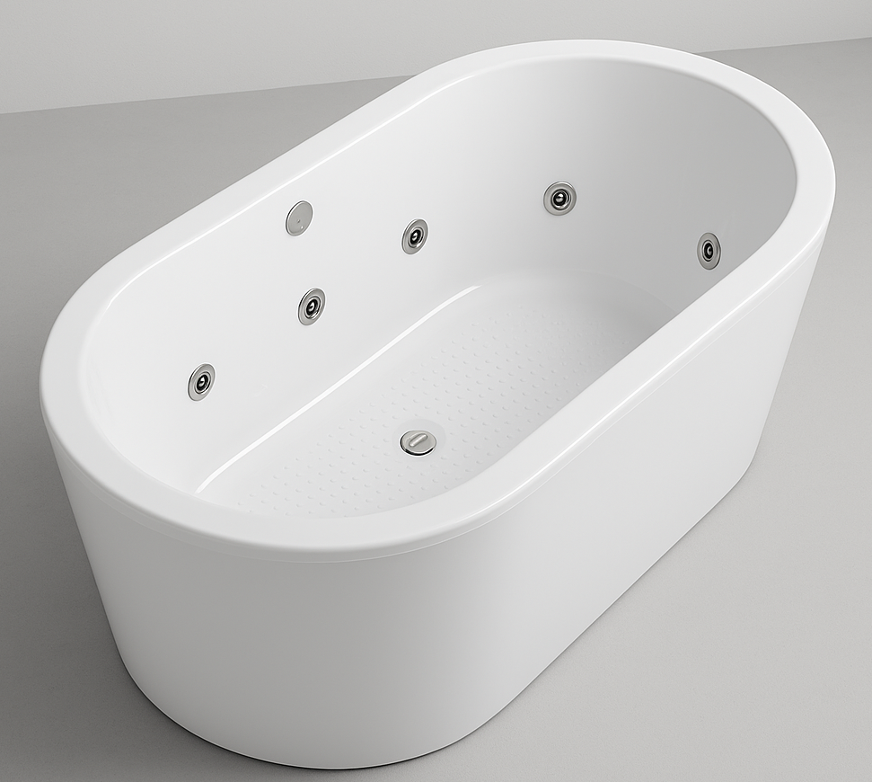Plumbing Heating Store 72" Freestanding Luxury Air Bath with Chromatherapy & Heated Air System