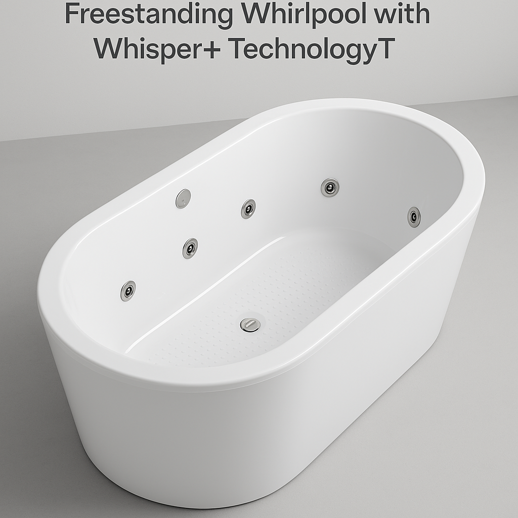 Jacuzzi Inizio 66" x 36" Freestanding Whirlpool with Whisper+ Technology™