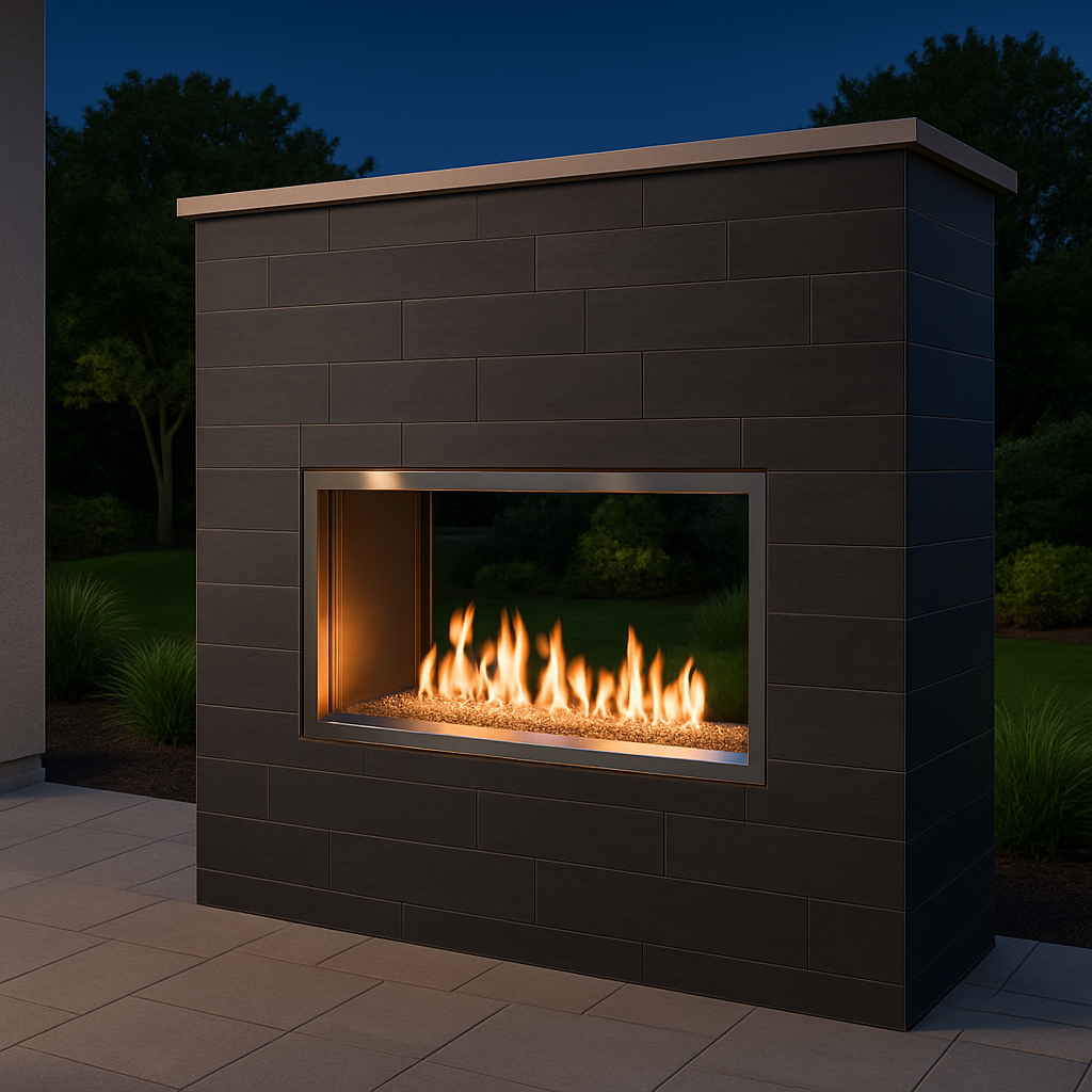 40" Manual Ignition See Through Liquid Propane Gas Fireplace