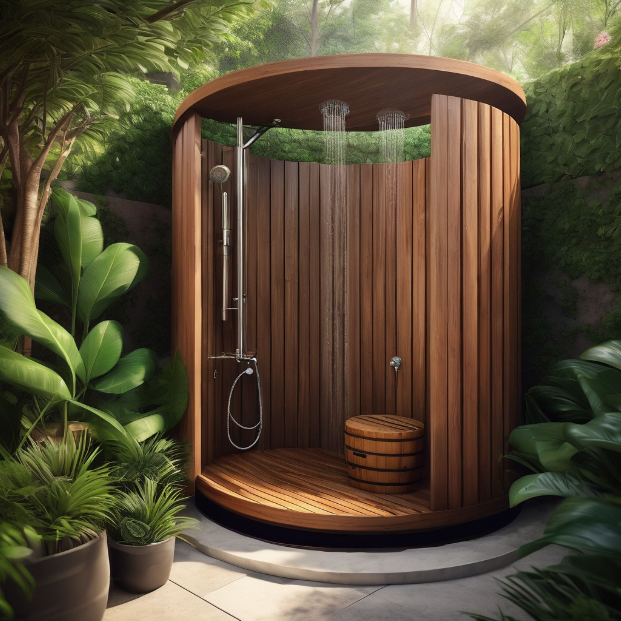 Barrel Outdoor Shower