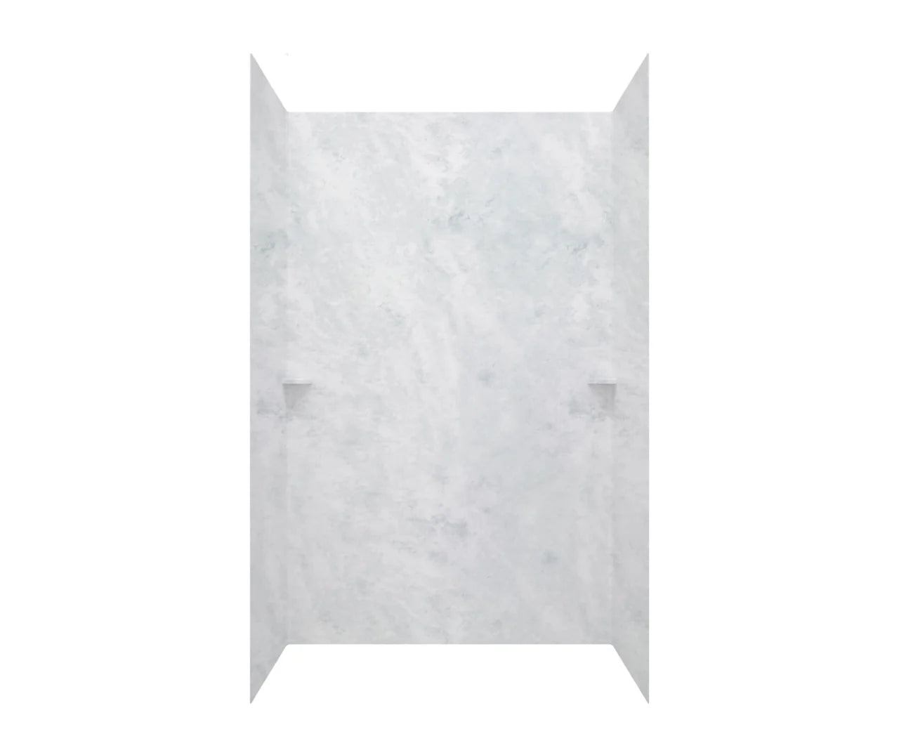Tub Wall Swanstone Tile Kit – 3 Panels, 2 Corner Soap Dishes, Ice Finish, 36" x 62" x 96"